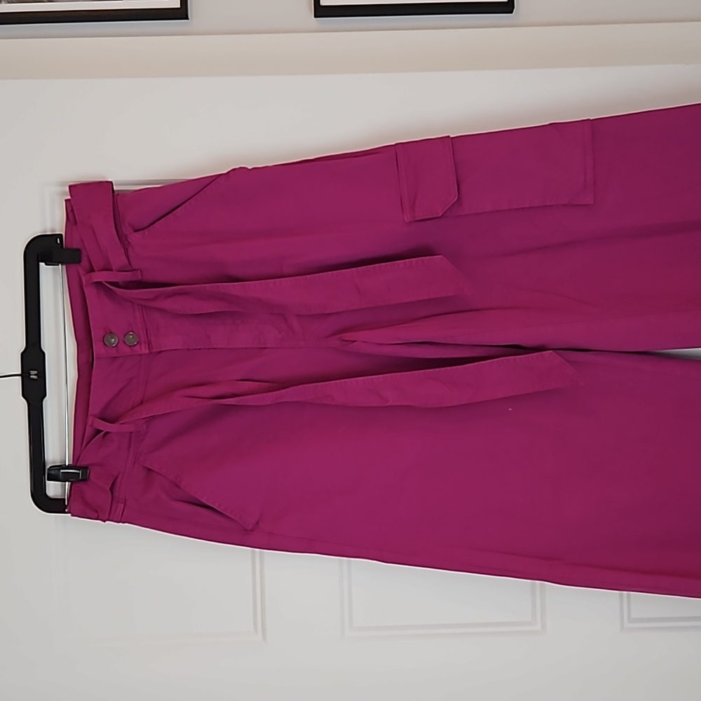 Fuschia cotton pants worn once